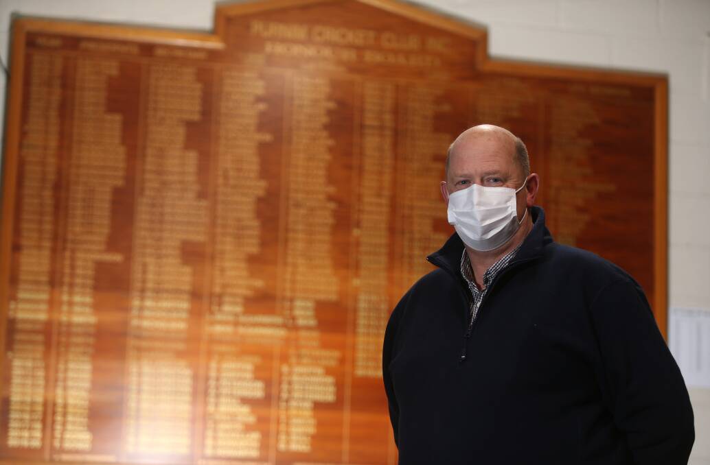 President Trevor Dowd in front of the Purnim cricket club honour board. The club will be known as Northern Raiders from hereon out. Picture: Mark Witte