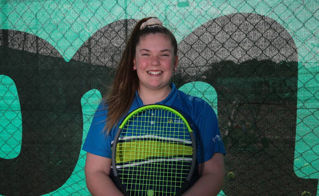 Keeping busy: Tennis young gun Ella Cook, 11, is committed to developing her skills. Picture: Mark Witte