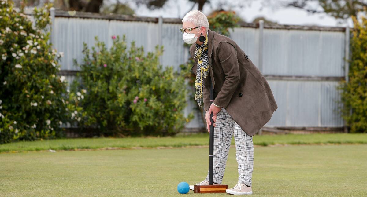 Embracing the challenge: Warrnambool City Croquet Club member Diana Sargent is playing with friends three times a week. Picture: Anthony Brady.