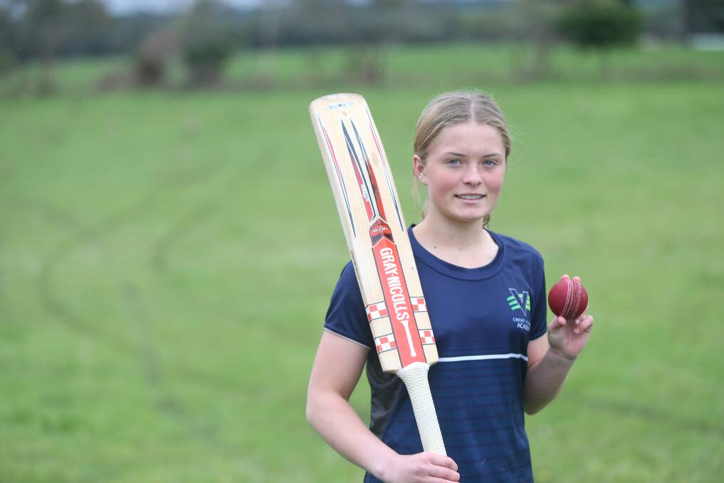 RISING UP THE RANKS: Heytesbury Rebels cricketer Milly Illingworth, 15, is part of the Victorian junior program. Picture: Mark Witte