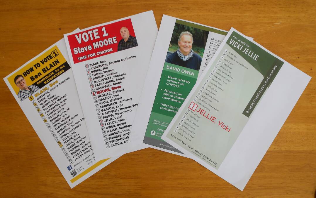 2020 Warrnambool City Council Election flyers.