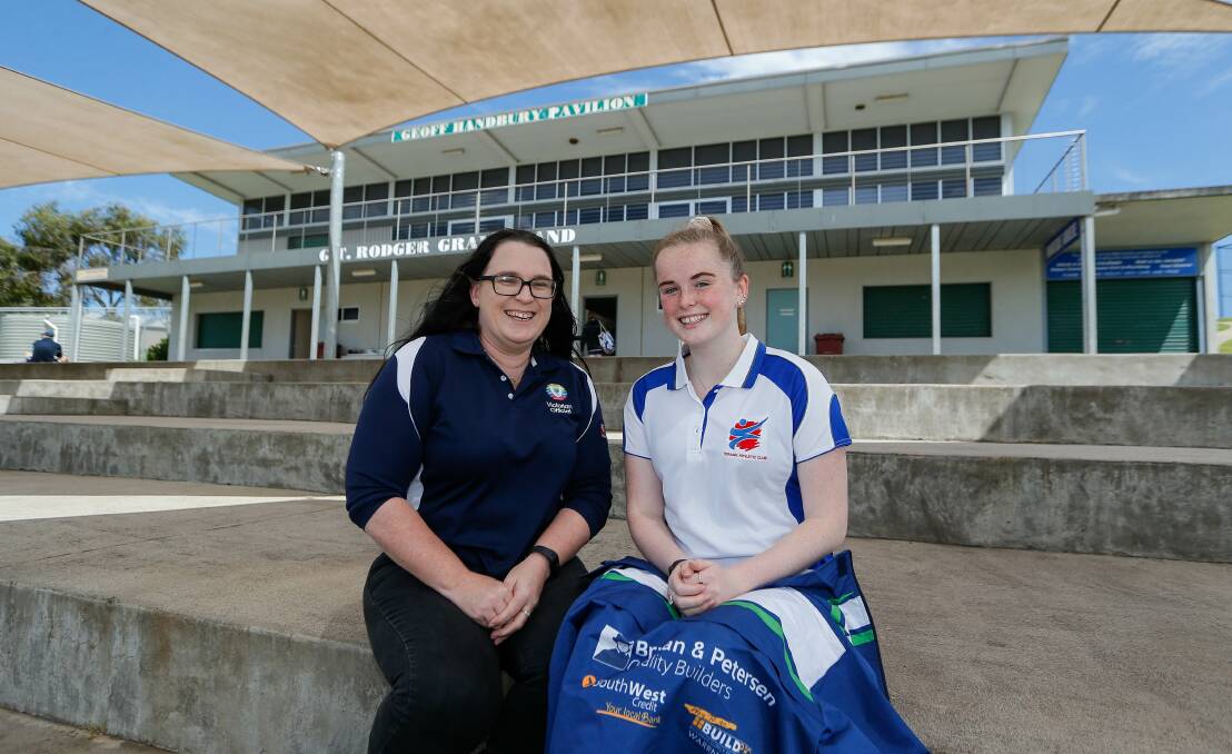 Team helping others: Mother and daughter Cindy McDougall and Caytlyn Sharp are finalists in 2020 Victorian Disability Sport and Recreation Awards. Picture: Anthony Brady