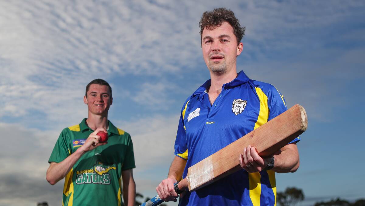 MIXING IT UP: Allansford-Panmure youngster Ethan Boyd and all-rounder Daniel Meade. Meade, who played in the Grassmere Cricket Association this past summer, will compete in the Warrnambool and District Cricket Association in 2020-21. Picture: Morgan Hancock