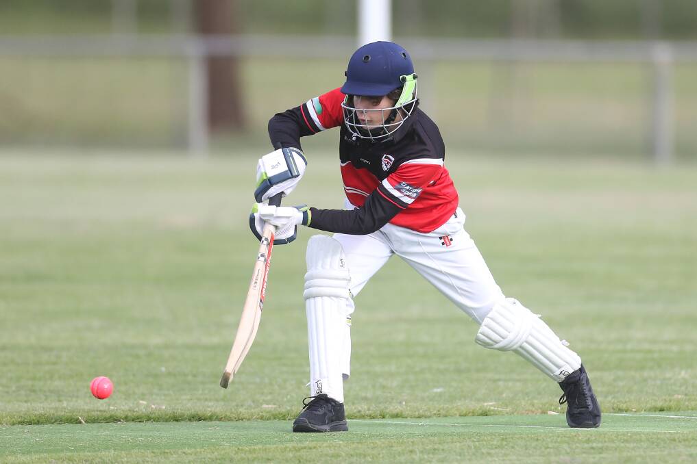 IN FORM: Koroit's Dakota Davidson was a star as an opening batsman during the Saints big win in the under 15's game last Friday. He made an unbeaten 30 against Wesley-CBC. Picture: Mark Witte