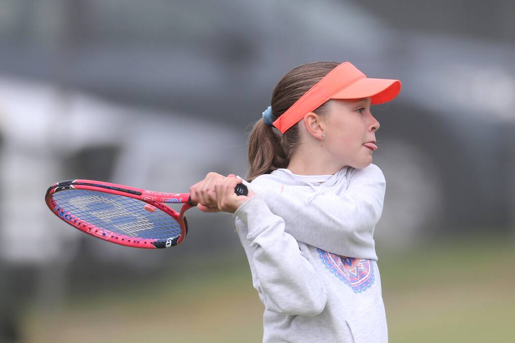 HANDY TIPS: Young female tennis players, such as Warrnambool's Lucy Kavanagh, 10, can take part in a Tennis Australia development camp. Picture: Mark Witte