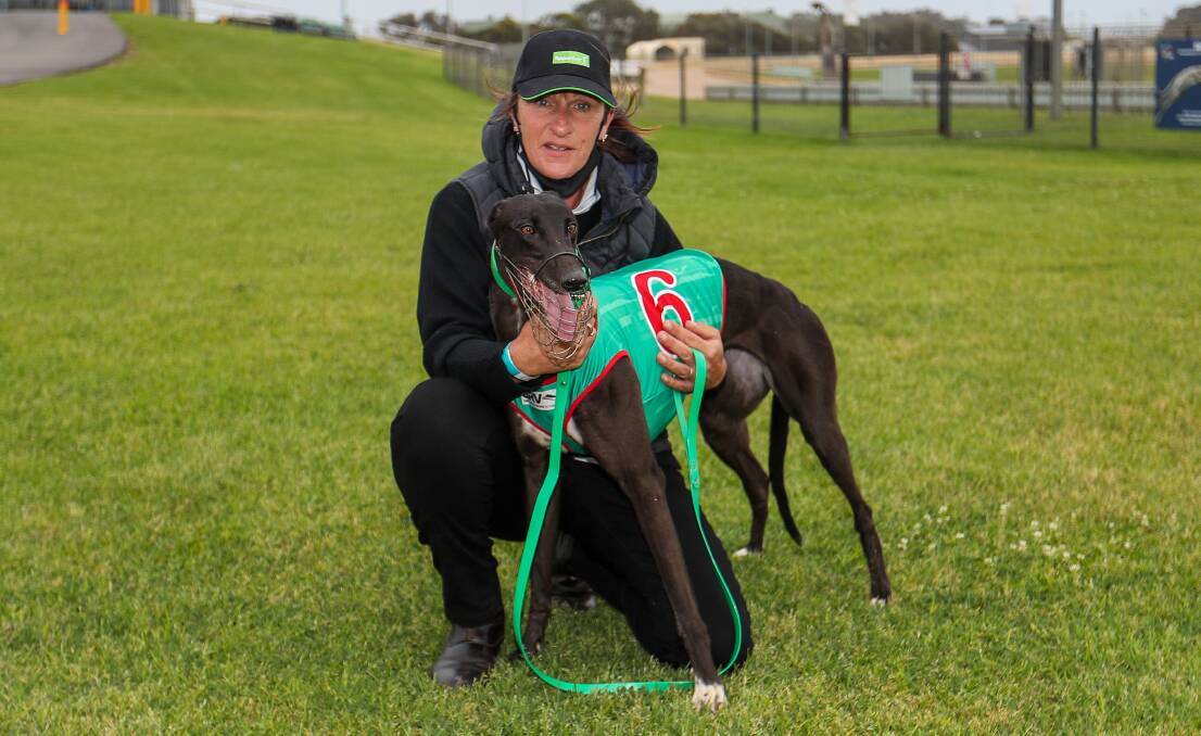 TOUGH CONDITIONS: Deb Carr of Mininera trained Always Cousins to a win in the first race at Warrnambool on Monday. Picture: Morgan Hancock