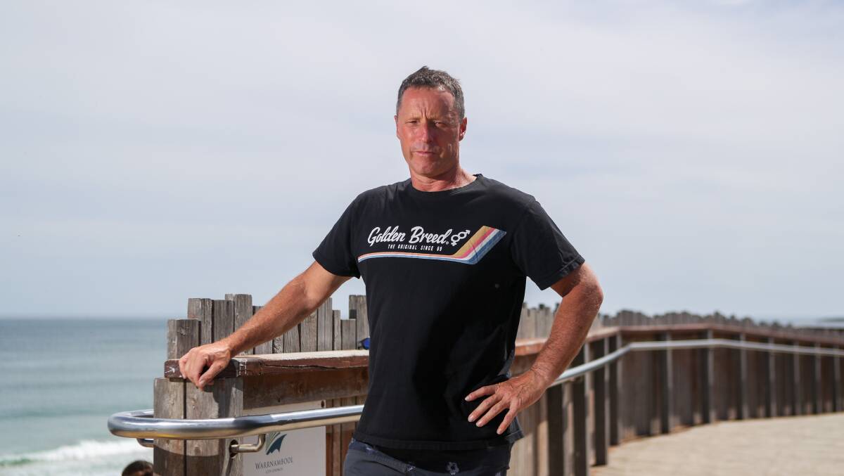 CLOSE CALL: Peter Day has called for better signage warning of the dangers of swimming at Logan's beach after a man nearly drowned on Sunday. Picture: Morgan Hancock