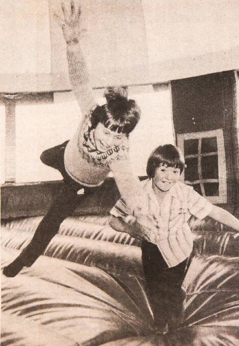 HAPPY: Koroit's Danny Keane and Jason Russell in 1980. 