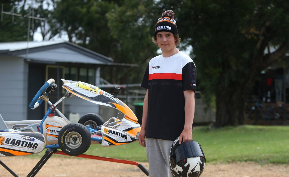 Ready to race: Warrnambool Kart Club driver Ryan Cook. Picture: Mark Witte