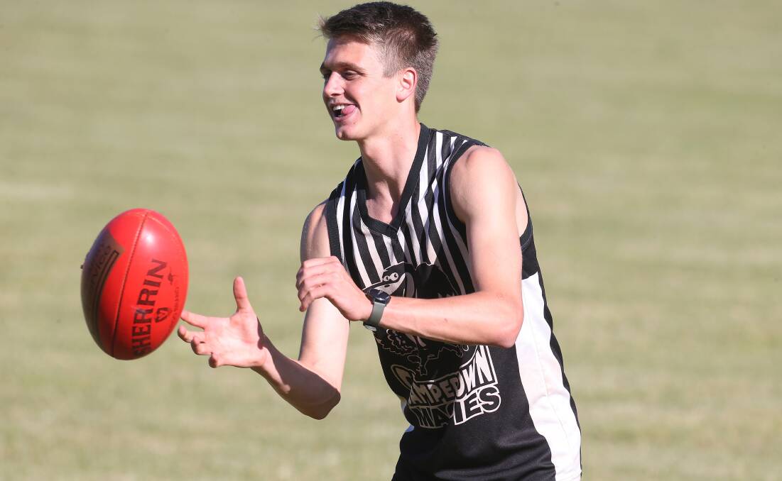 On the track: Camperdown's Hamish Sinnott at pre-season training. Picture: Mark Witte