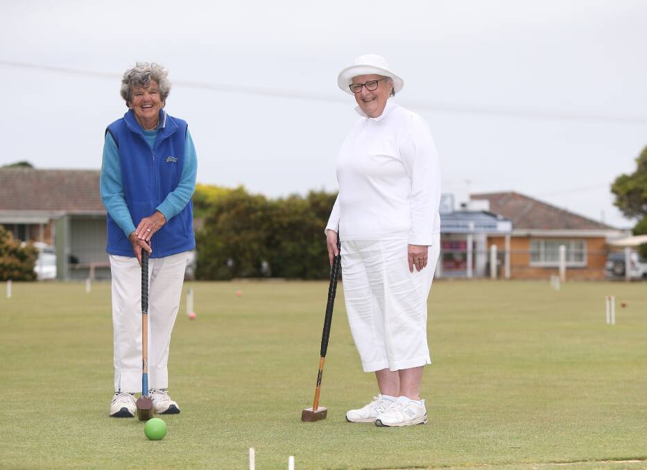 Leaders: Hamilton's Cicely Fenton and Koroit's Marie Coffey. Fenton is South West Croquet Association's president and Coffey is vice-president. Picture: Mark Witte
