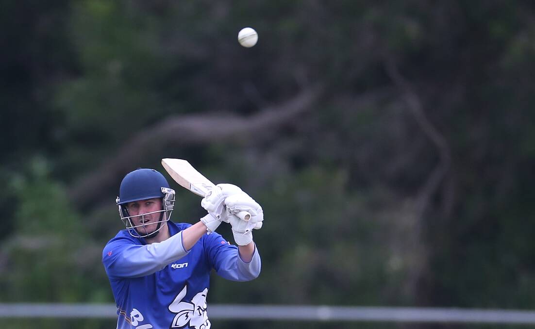 Up in the air: Brierly-Christ Church's Matt Love on Saturday against Russells Creek. The match will be under review this week because of the Duckworth-Lewis system. Picture: Mark Witte