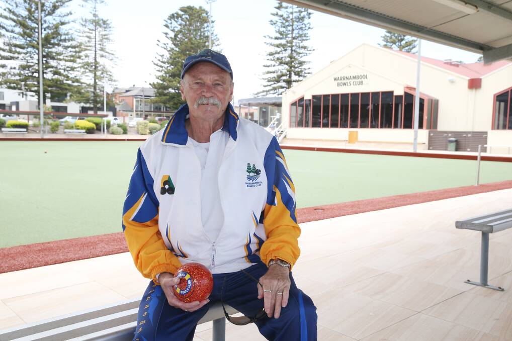 LOVING BOWLS: Warrnambool Blue's Trevor Holder didn't think he'd like bowls years ago. Now he can't get enough. Picture: Mark Witte