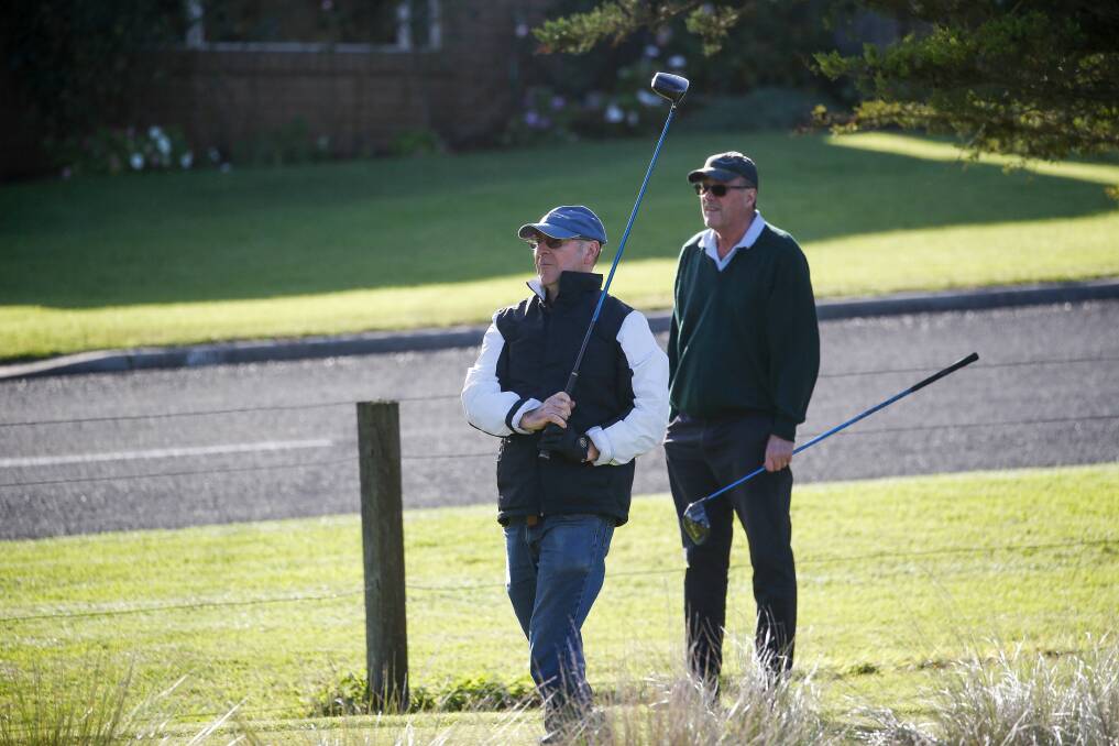 Back in the swing: Graham Dixon was among those flocking back to Warrnambool Golf Club this week after COVID-19 restrictions were eased. Picture: Anthony Brady