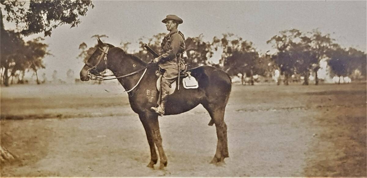 Ready: Jack Cox at Broadmeadows camp before leaving for war.