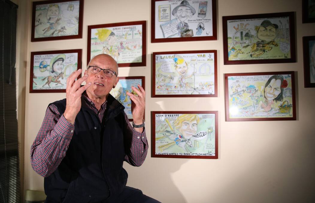 AMAZING IMAGES: Warrnambool cartoonist and recently retired phsyiotherapist Bore Hoestra has been creating works for the racing club for 21 years. 