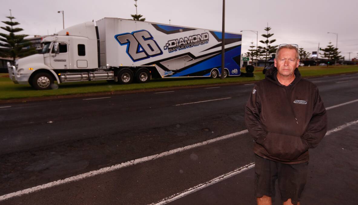 Not happy: Truck driver Steve Stathy with his rig the council moved on. Picture: Mark Witte