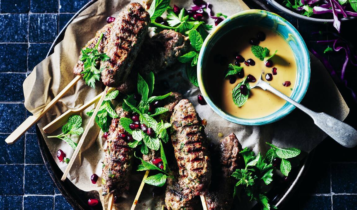 Beef koftas with pomegranate tahini. Picture supplied