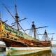 Jess Kidd's novel The Night Ship is set on the Batavia during its voyage from the Netherlands to Western Australia. Pictured is a replica of the 1600s ship. Picture: Shutterstock