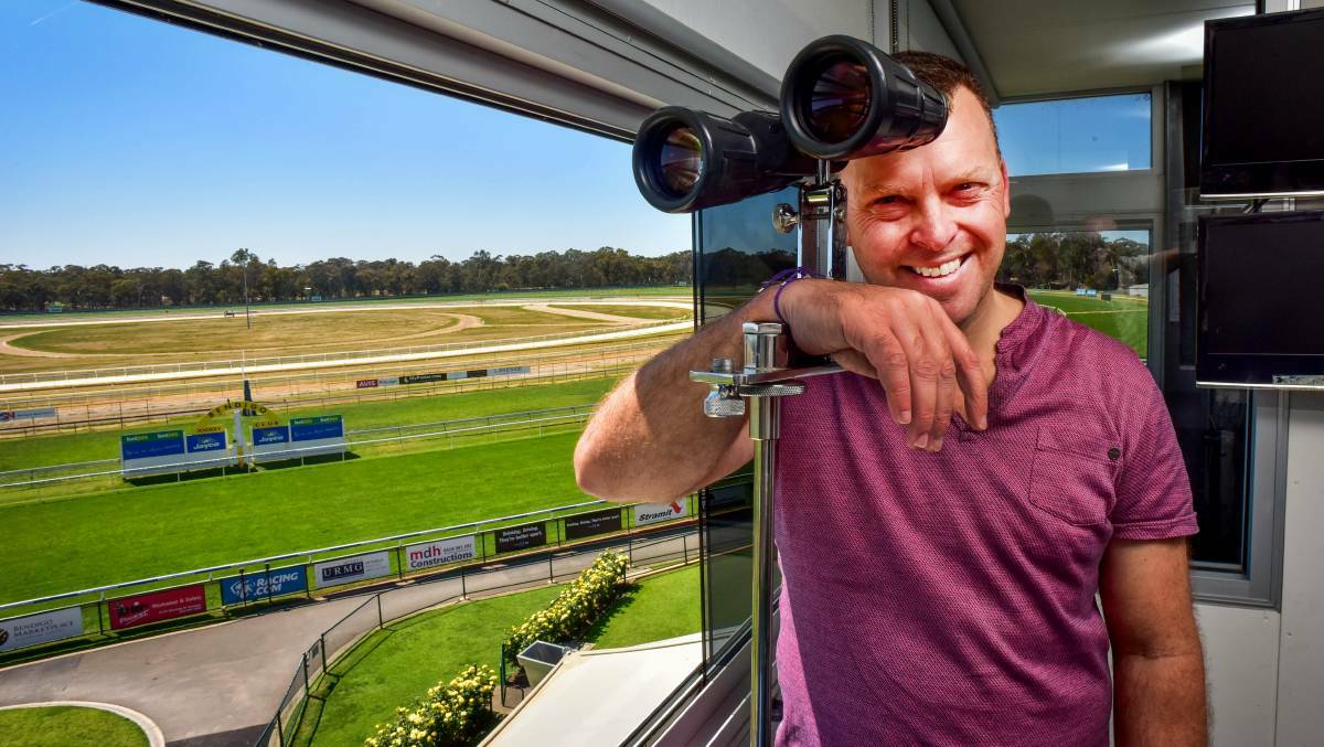 WONDERFUL TIME OF THE YEAR: Bendigo-based race caller Ric McIntosh is ready and raring to go at Warrnambool today. Picture: BRENDAN McCARTHY