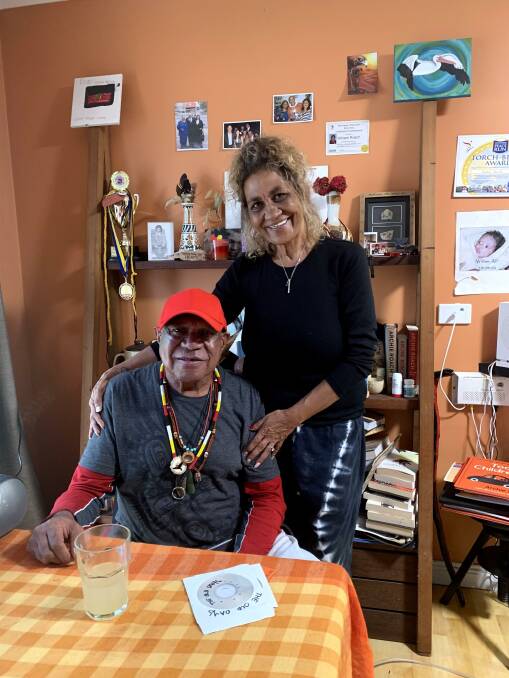 The late Killarney singer-songwriter Archie Roach with his niece Tracy who cared for him during his battle with a long illness. Picture supplied by Tracy Roach