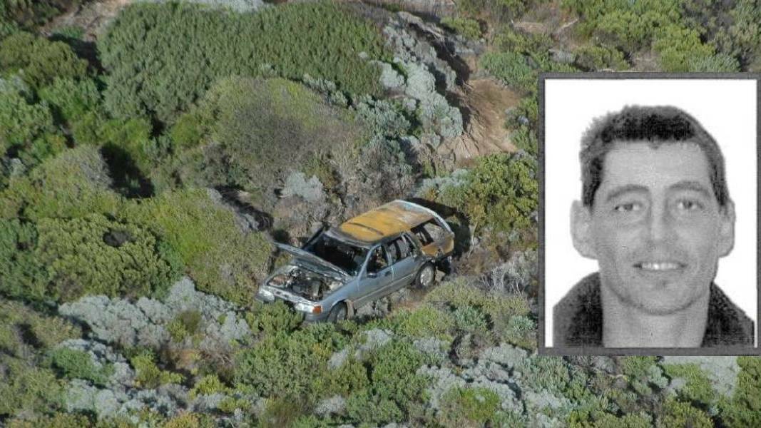 Missing Wangoom father Christopher Jarvis and his silver 1991 Ford station wagon, which was found in bushland at Warrnambool's Thunder Point.