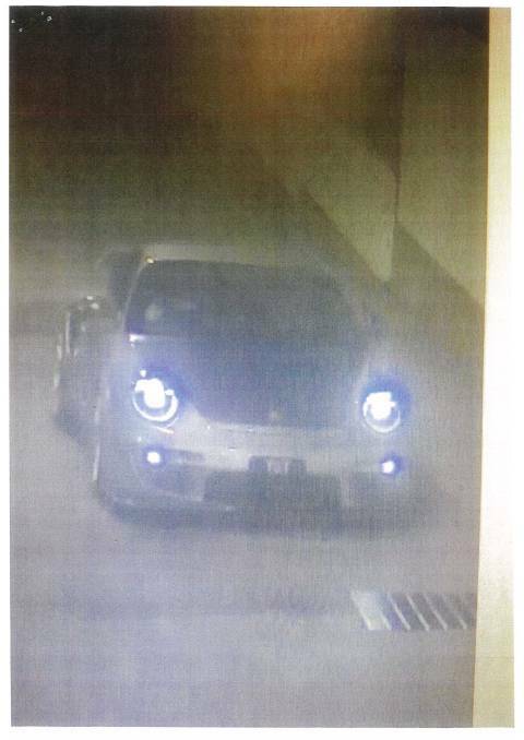 A camera footage image of the stolen vehicle, which was valued at more than $500,000.