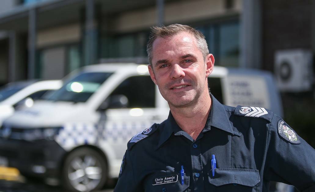 Detective Senior Sergeant Chris Asenjo, commanding officer of the south-west family violence unit. Picture: Anthony Brady