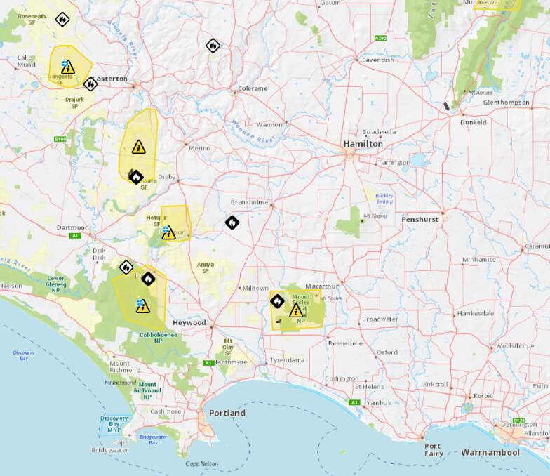 At least eight fires acrross the south-west are still listed as being out-of-control.