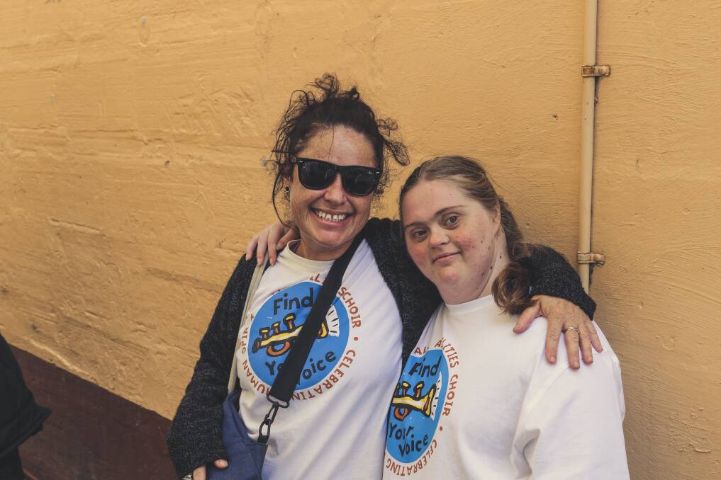 INCLUSIVE: All-abilities advocacy mentor Kylie Thulborn with Find Your Voice choir member Melissa Johnson at the Warrnambool Laneway Bar annual charity event. Picture: James Kol.