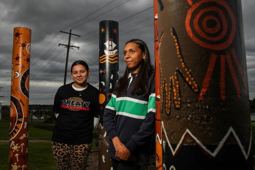 LEADERS: Warrnmabool's Leilani Clark-Ugle, 16, and Jaynaya Miller, 18, will join at least 25 young people at Warrnambool's first Treaty Youth Forum on Wednesday. Picture: Morgan Hancock