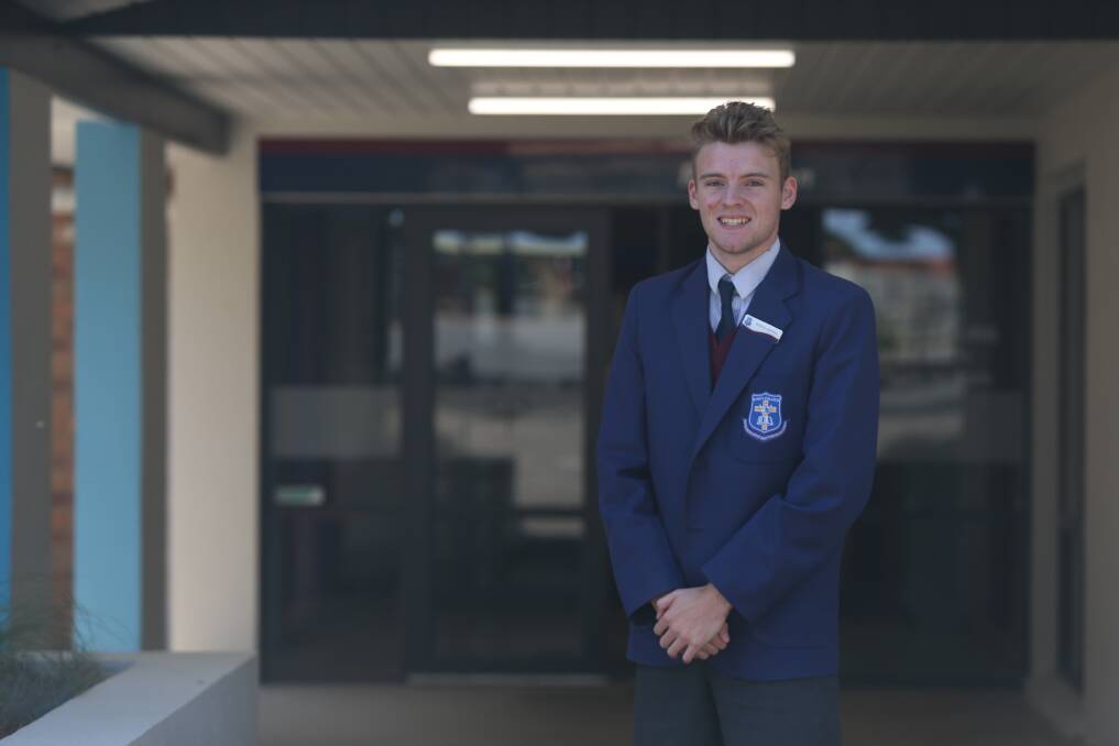 DETERMINED: Kings College year-12 student and school captain Caleb Mcnaughton, 17, works up to six hours per week at Kmart in Warrnambool's Gateway Plaza.