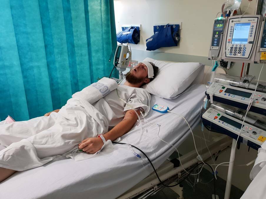 PAIN: Warrnambool's Corey Davis, 23, remained in hospital two weeks after a dirt bike accident in the Mount Clay State Forest.