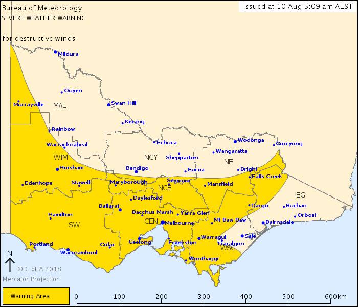 Warm, blustery morning as another severe weather warning is issued for region