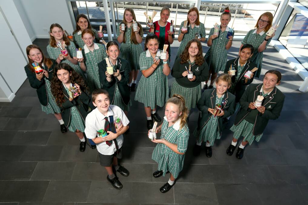 PROUD: Brauer College year eight students show off their Jars of Hope. Picture: Christopher Doheny 