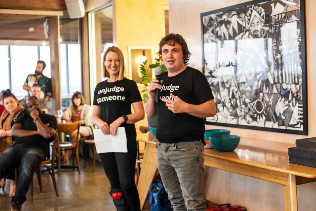 UNJUDGE SOMEONE: Warrnambool's Matt Reeves and Jodie Fleming pitched their idea for a Human Library at round six of Beers and Ideas. Picture: Peta Jolley