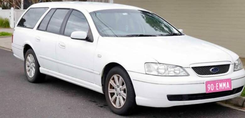 A white BA Ford Falcon Futura wagon was stolen from a Portland property overnight between Thursday and Friday.
