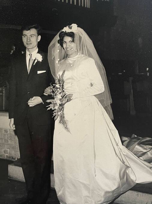 The Hows' wedding photos at St Thomas Church in Essex on April 4, 1964.