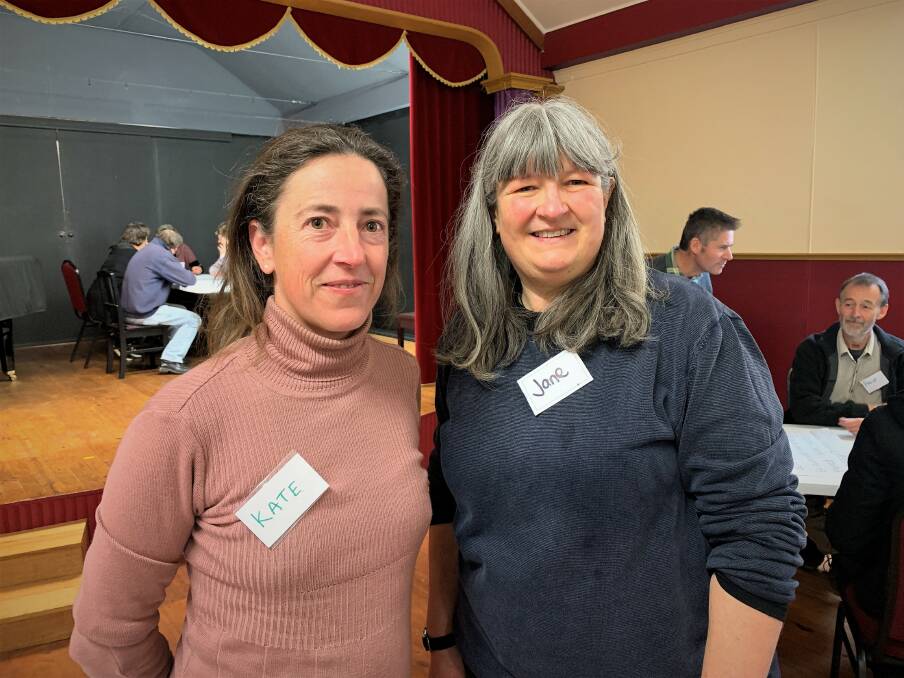MUSIC TO MY EARS: Timboon's Kate Leslie, who hosts the Port Campbell choir Port Sings, with Gippsland's Jane Coker at the Growing Community Music workshop. 