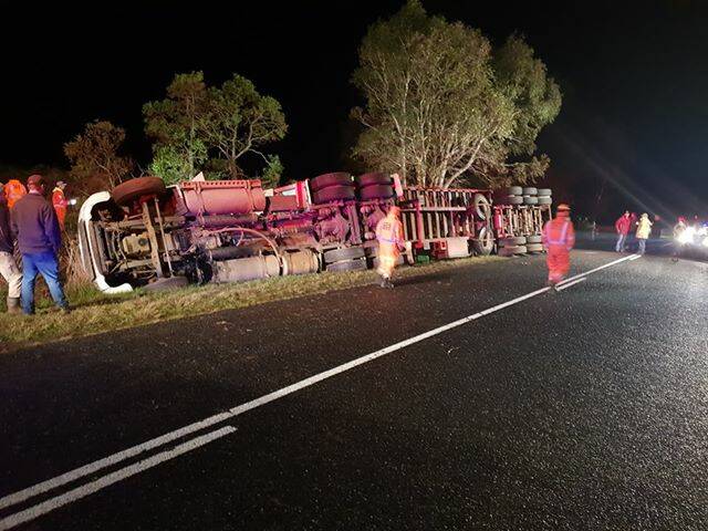 Cattle on way to Mortlake market killed after truck rolls over near Woorndoo. Picture: Shirl McCosker from Modern Towing in Warrnambool.