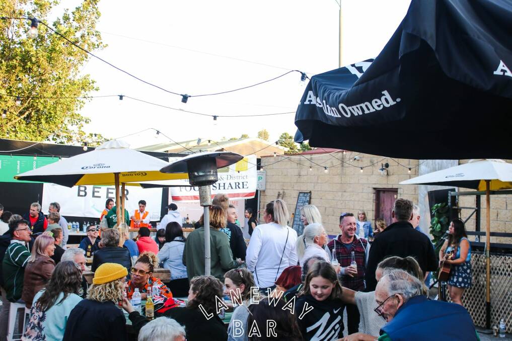 FULL HOUSE: The Warrnambool Laneway Bar filled out before the sun went down at the annual charity event last weekend. Picture: Warrnambool Laneway Bar