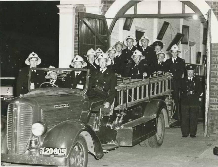 CELEBRATING 150 years: Members of the Hamilton Fire Brigade at the town's first fire station located in Gray Street.