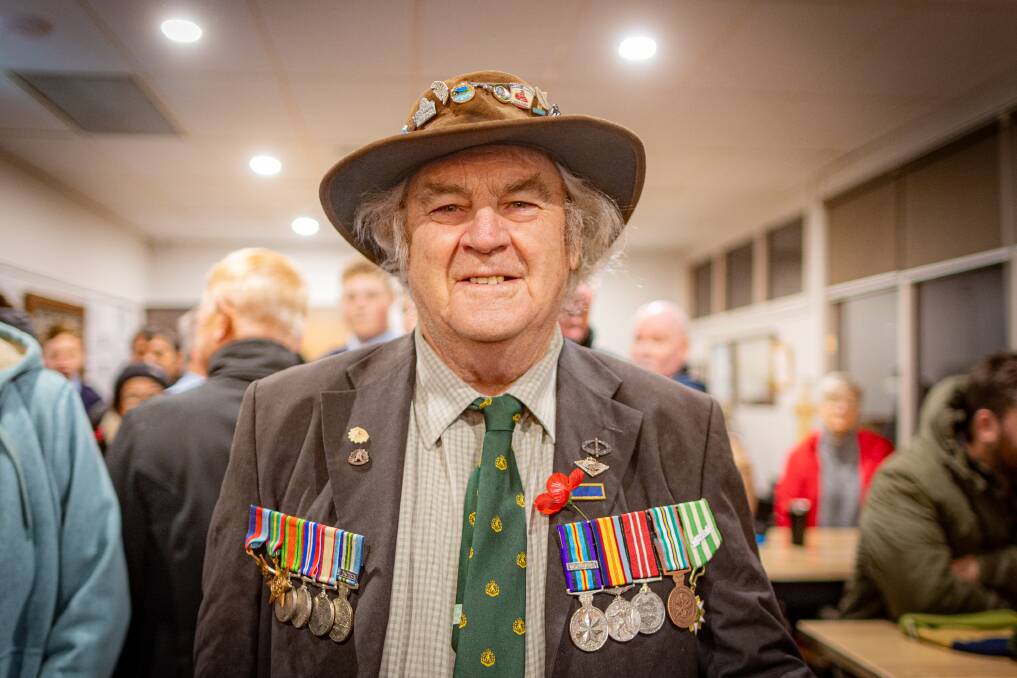 Adelaide veteran Rodney Hill at the Warrnambool Anzac Day dawn service. Picture by Eddie Guerrero.