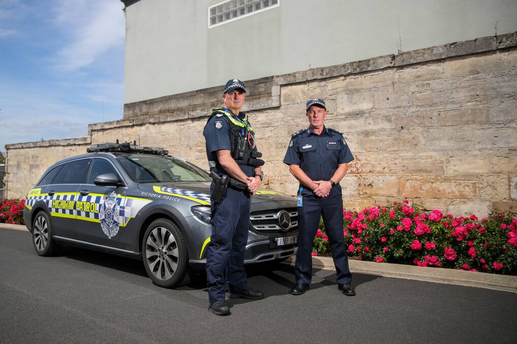 PLEA: South-west police road safety adviser Acting Senior Sergeant Dean Greenwood and western region division two Superintendent Martin Hardy have issued a drink-driving warning to motorists. Picture: Morgan Hancock