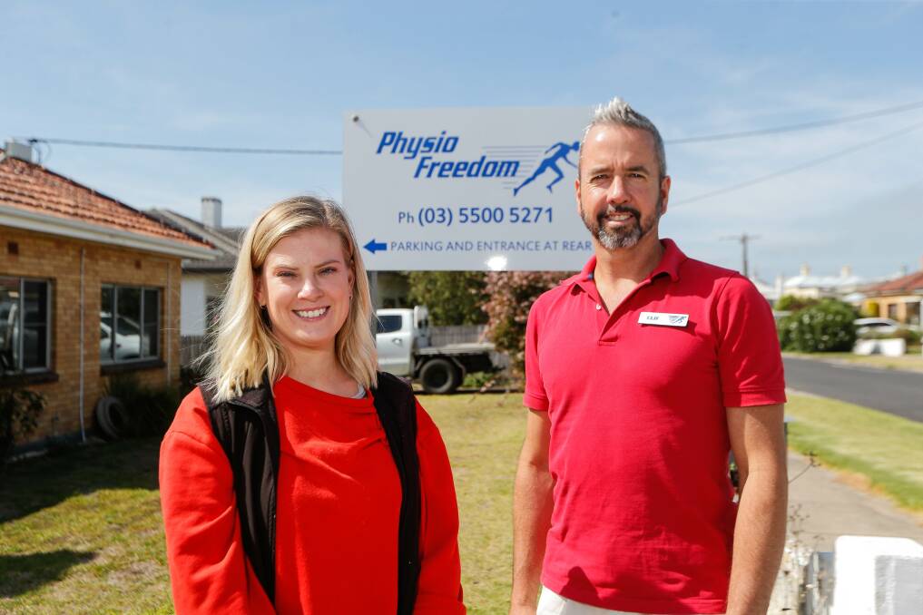 HELPING HAND: Physio Freedom physiotherapist Sarah Richards and owner Clif Watt. Picture: Anthony Brady