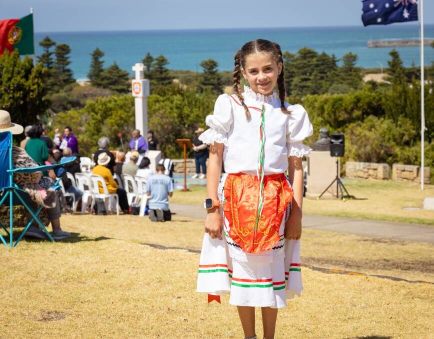 Melton's Anastasia Da Cruz, 10, dressed up for her third Warrnambool Portuguese Festival on the weekend. Picture by Sean McKenna