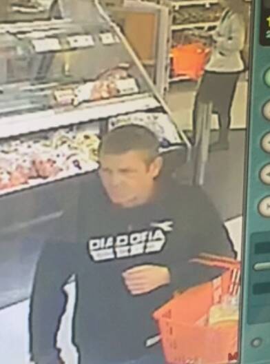 Police have released a CCTV photo of a man who is accused of stealing meat from a Warrnambool supermarket. 