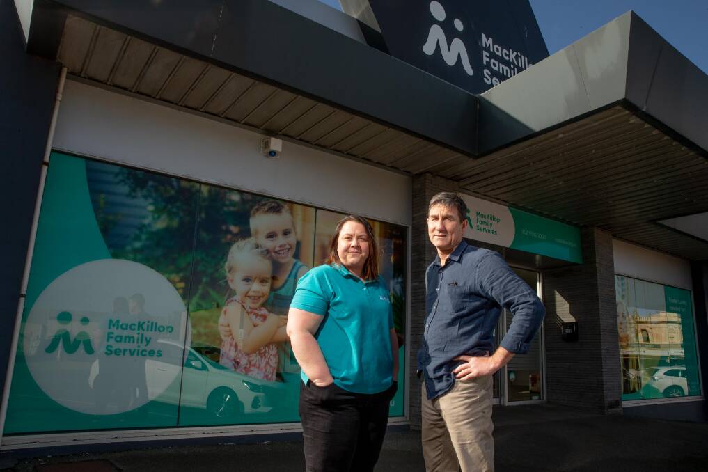 MacKillop Family Services' Tania Ferris and Michael Hoffman are urging the community to consider foster caring. Picture: Chris Doheny