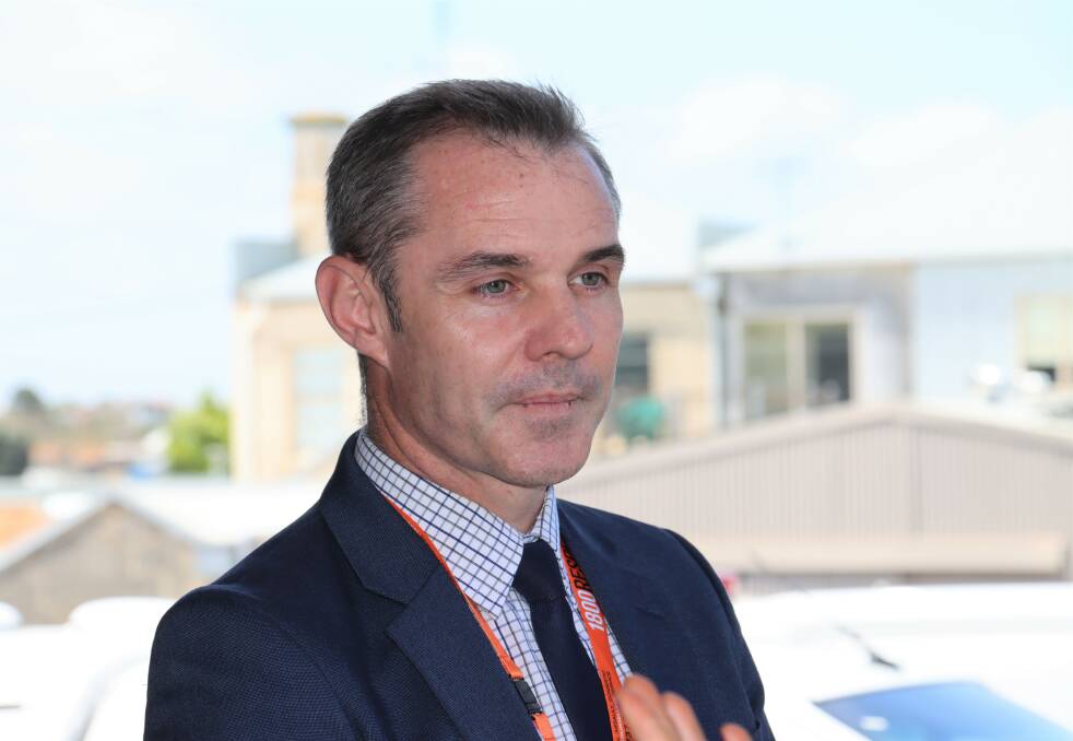 'INTENSIVE': Detective Senior Sergeant Chris Asenjo, commanding officer of the Warrnambool-based south-west family violence unit, speaks to The Standard outside Warrnambool police station. Picture: Justine McCullagh-Beasy