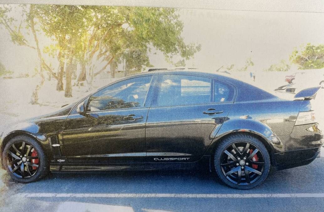 Unregistered black Holden Commodore sedan (registration ECURB) stolen from Terang's Swanston Street overnight Monday. Picture: Supplied